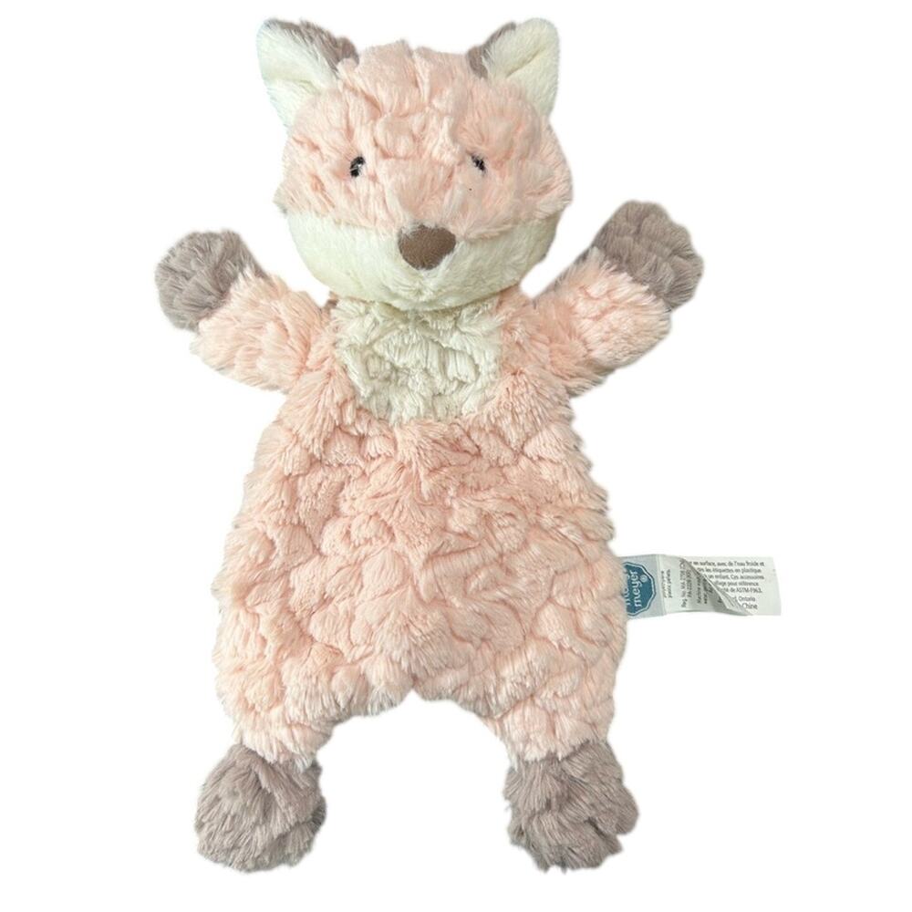 Mary Meyers preowned-  Pink and Cream Plush Fox Baby Nursery soft Toy- fluffy